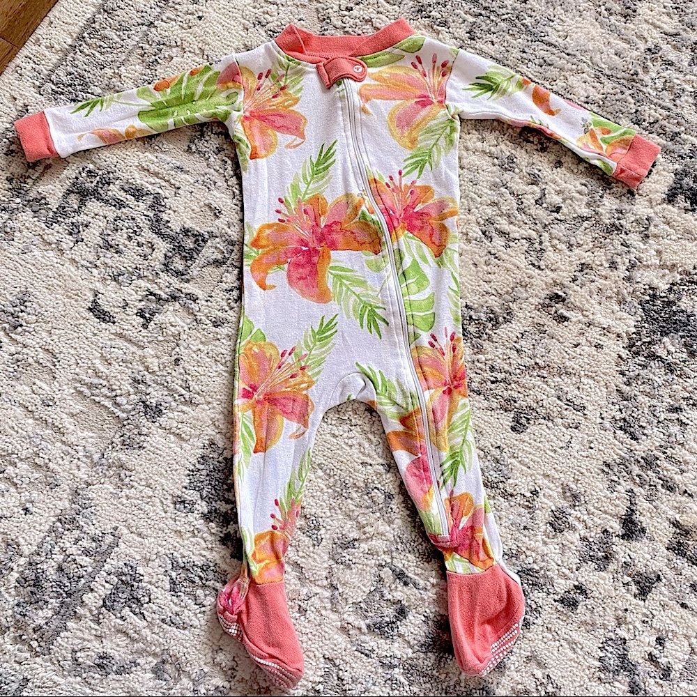 Burts bees baby Tropical floral print pajamas